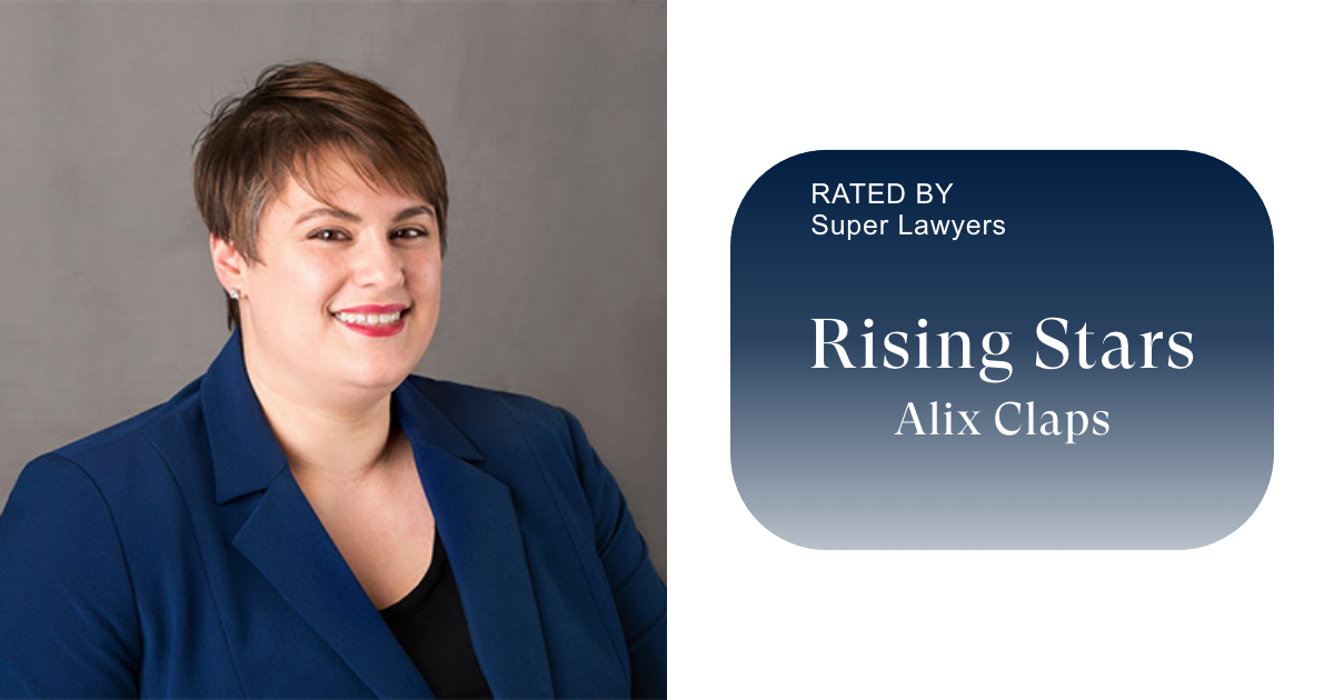 Alix Claps Rising Star Super Lawyer Award